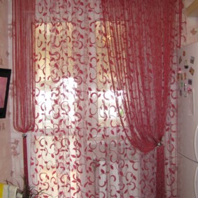cortinas nas idéias da foto da cozinha