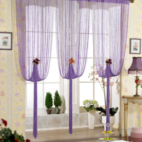 ideer til dekorasjon av kjøkken gardiner