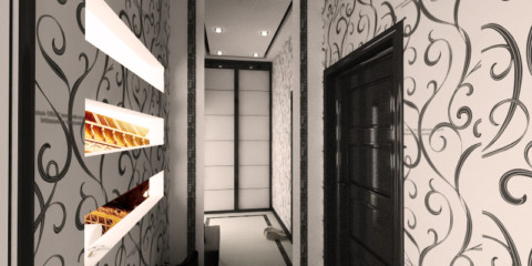 hình nền cho hành lang với thiết kế hình ảnh cửa tối