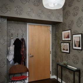 dark gray wallpaper for a small hallway