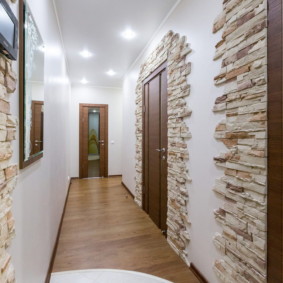 tapety a dekoratívny kameň v interiéri chodby fotografie