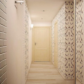 papel de parede e pedra decorativa no interior da visão geral das idéias do corredor