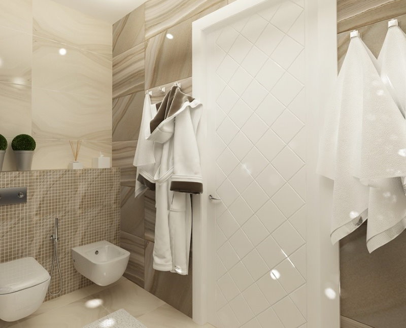 Cửa nhựa trắng trong phòng tắm của một căn hộ thành phố