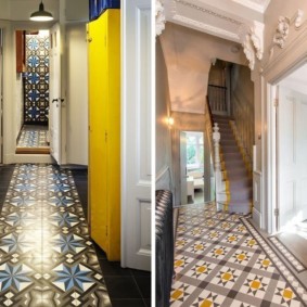piastrelle per pavimenti nelle idee decorative del corridoio