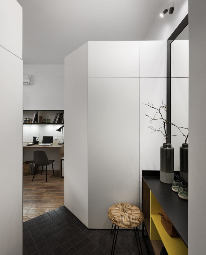 Small corridor in a studio apartment