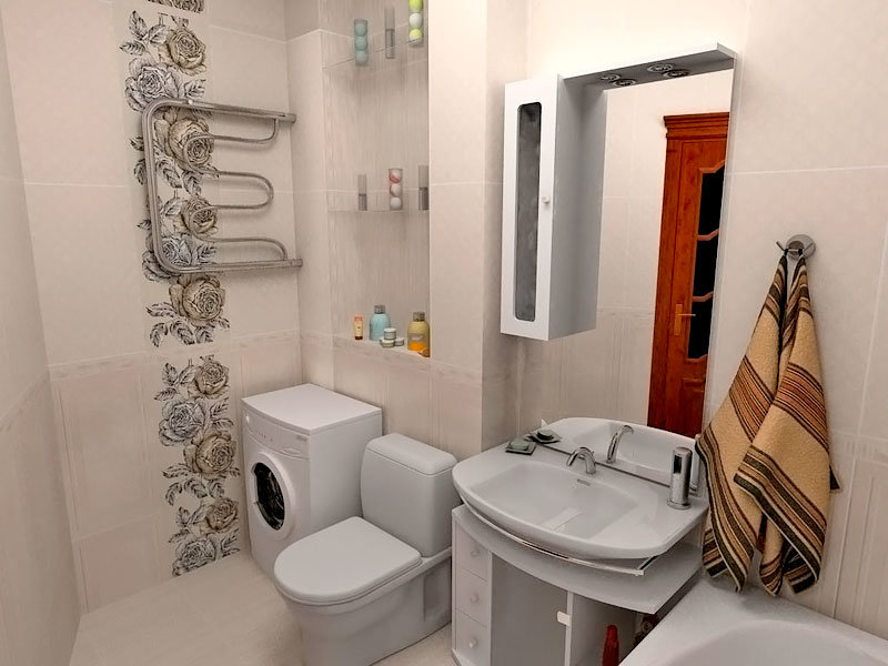 Combined bathroom interior