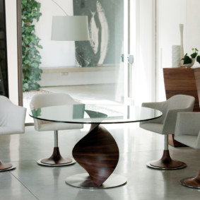tavolo a una gamba per idee di design in cucina