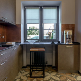 countertop bukan windowill dalam reka bentuk foto dapur