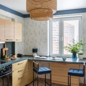 countertop bukannya windowsill dalam reka bentuk idea dapur