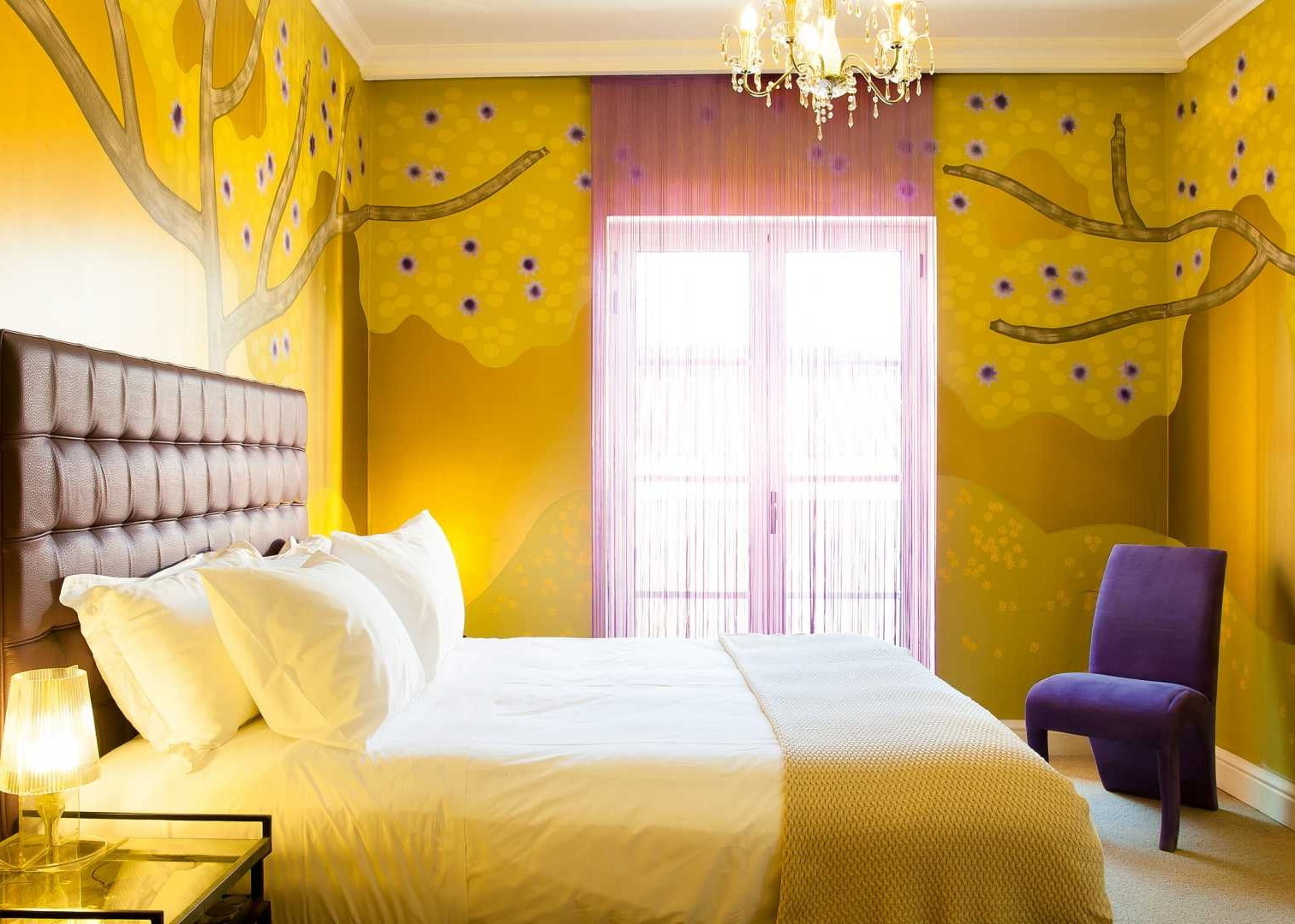 sarı yatak odası dekor fikirleri