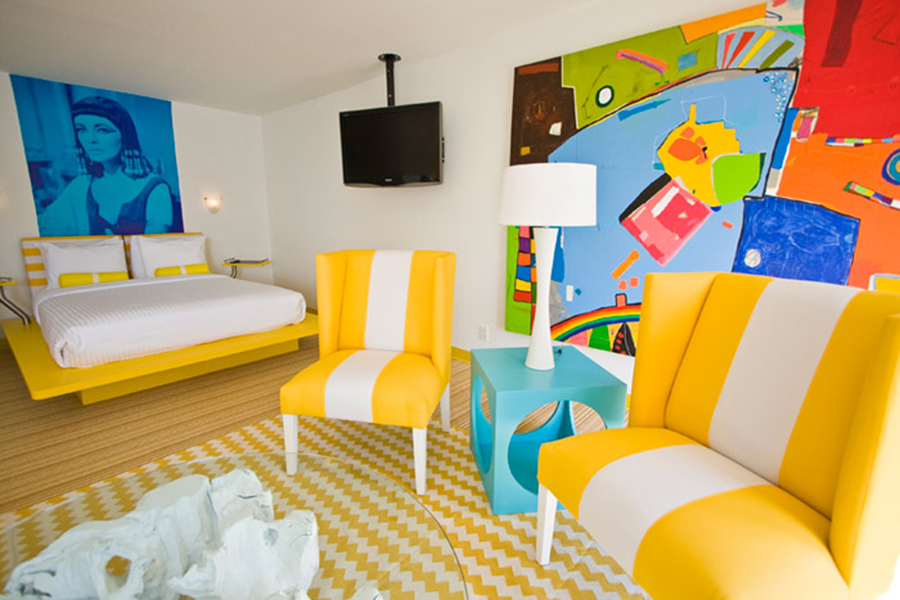 yellow bedroom design photo