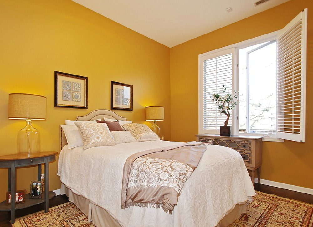 sarı yatak odası fotoğraf seçenekleri