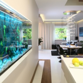 aquarium in het appartement interieur ideeën