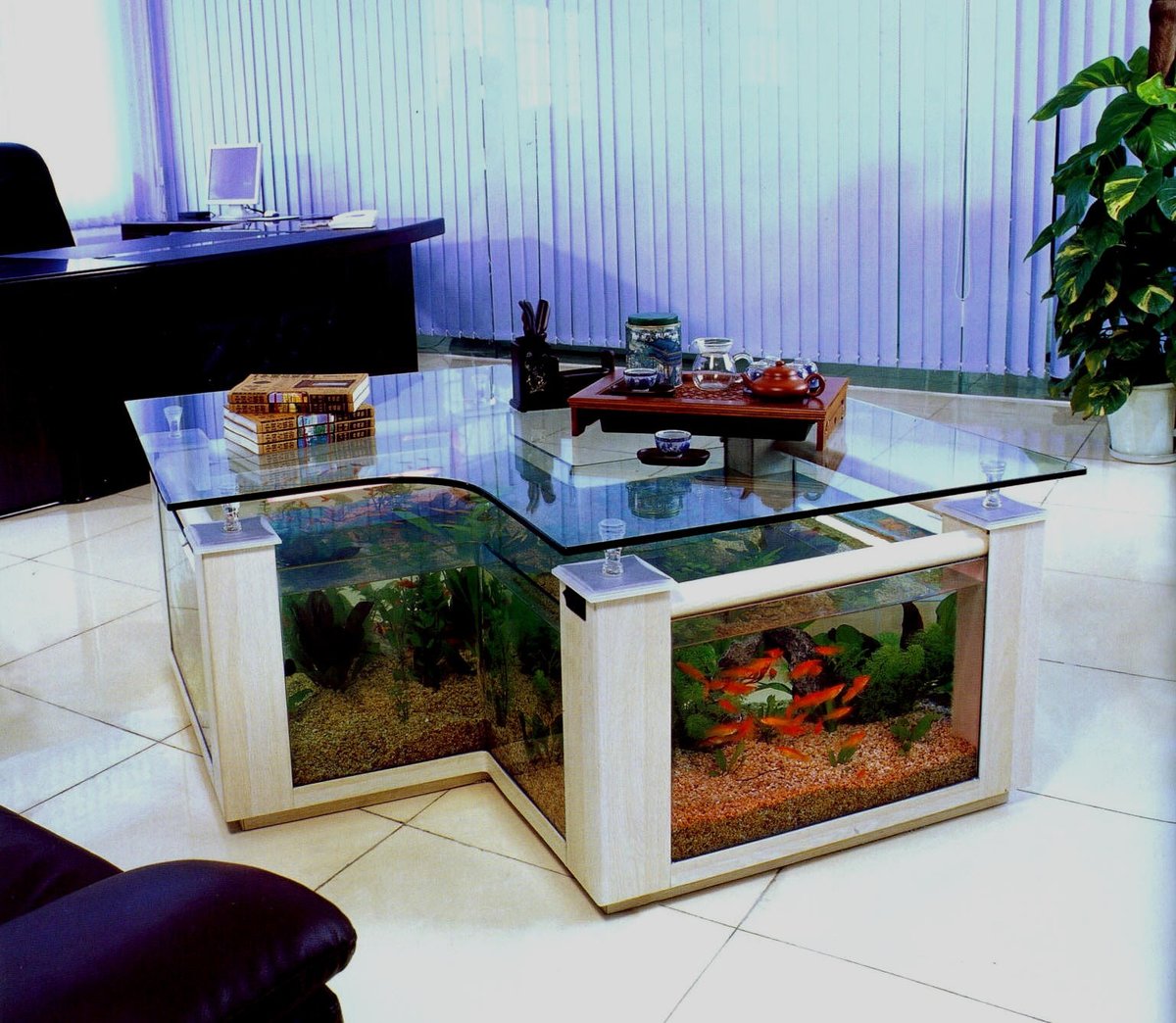 aquarium in de tafel