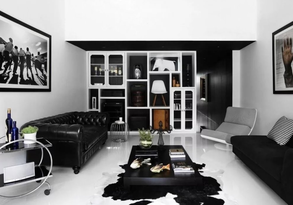 Contrasting modern living room