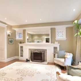 Fireplace in the living room of a country house