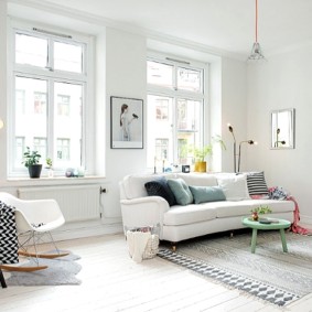 Bright Scandinavian-style hall walls