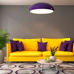 Bright yellow sofa