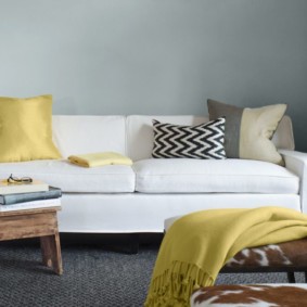 cuscino variegato su un divano dritto