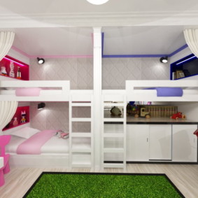 bērnu istaba trim bērniem dizaina veidi