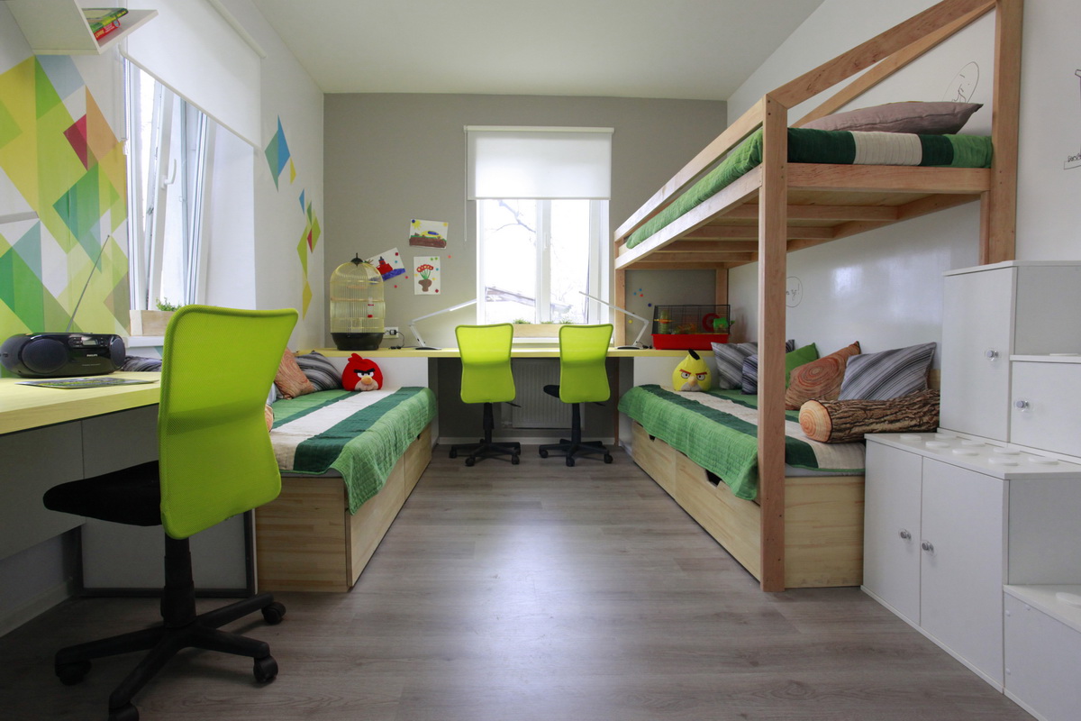 dětský pokoj pro tři nápady na design