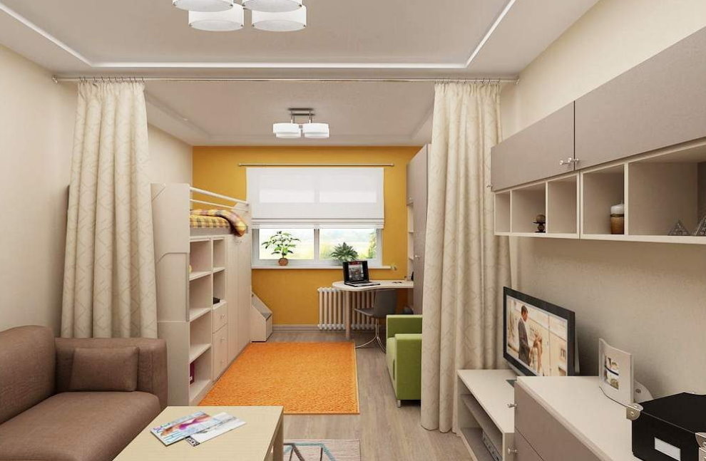 Özel çocuk alanına sahip oturma odası tasarlayın