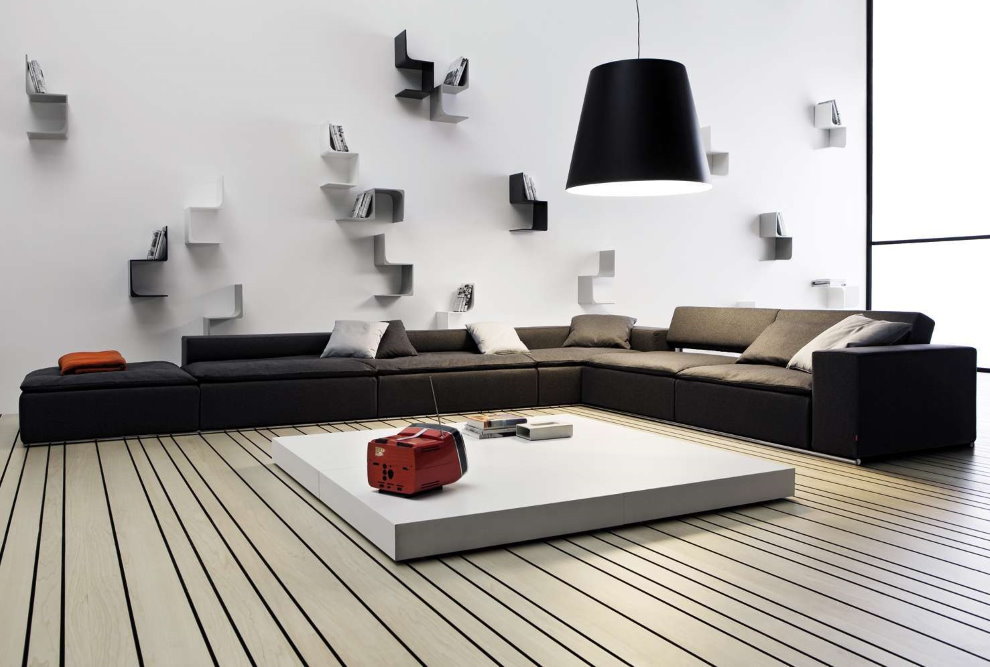 Alacsony szögű minimalista nappali kanapé