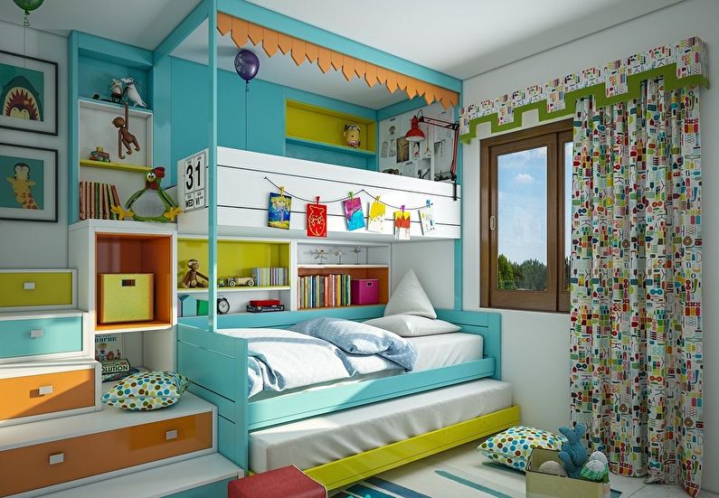 design pokoje pro dvě děti