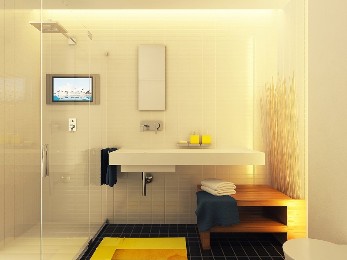 salle de bain dans un studio de 28 m²
