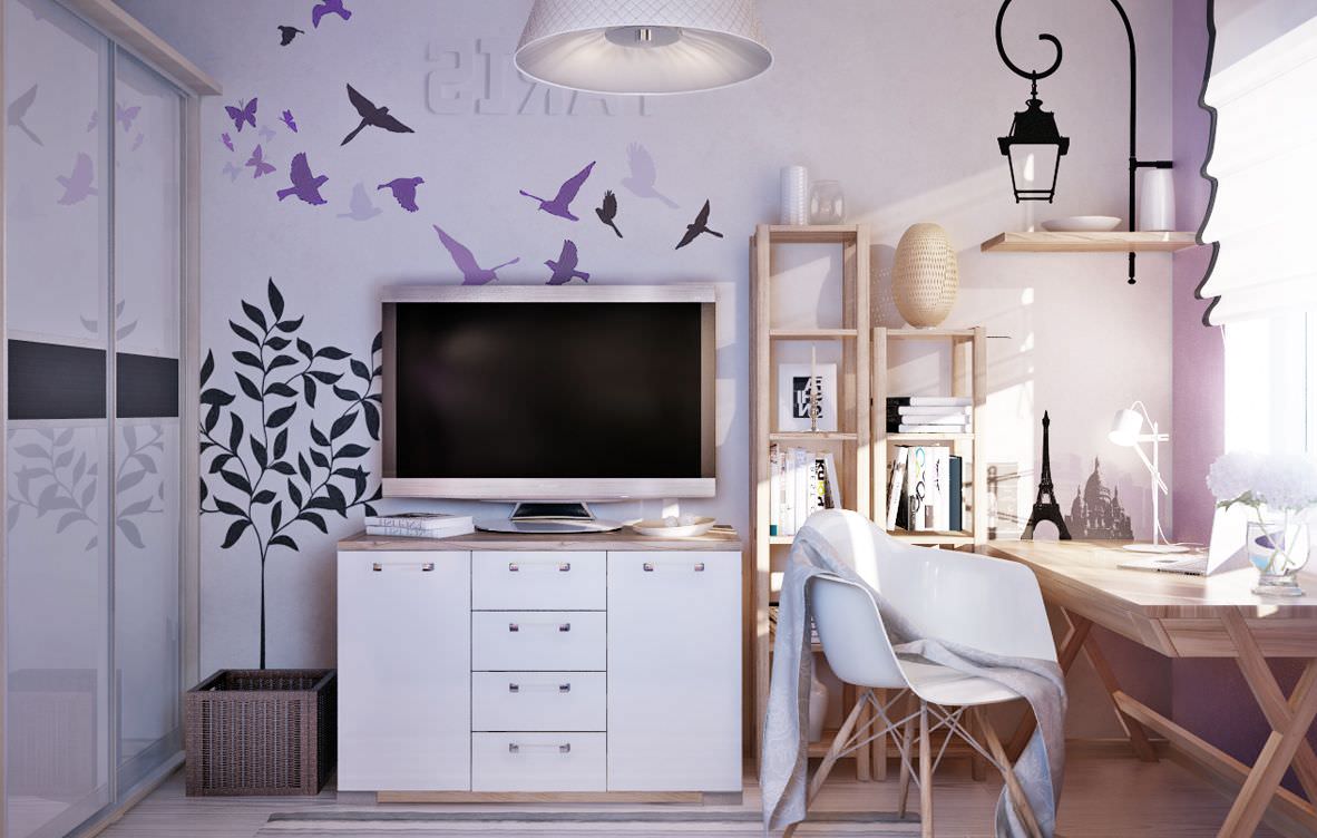 design ložnice pro dívku bílou