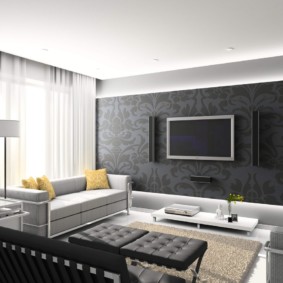 design delle pareti nelle viste del soggiorno