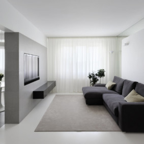 minimalistisch wandontwerp in de woonkamer