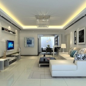 high-tech dizajn stien obývacej izby