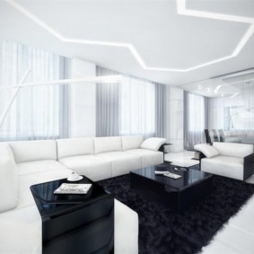 White high-tech living room