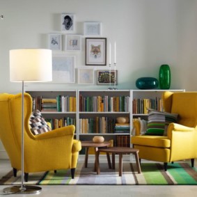 Yellow furniture in a bright room