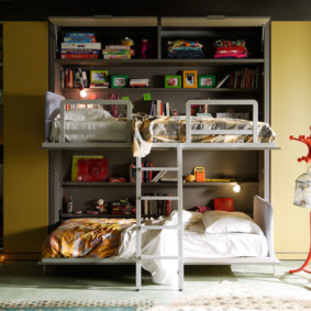 Set of children's furniture with a bunk bed