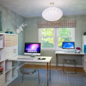 Computer tables in a children's room