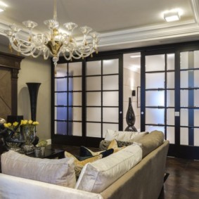 Frosted glass sliding doors