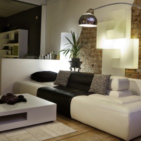 Stylish lamp over the sofa in the living room