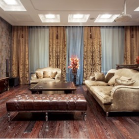 Neoclassical living room wooden floor