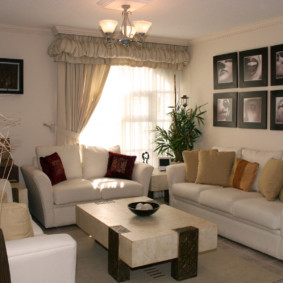 Cozy living room with upholstered furniture
