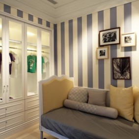 Gray and white stripes on paper wallpaper