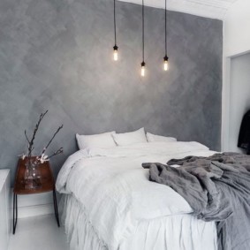 Accent vägg sovrum grå