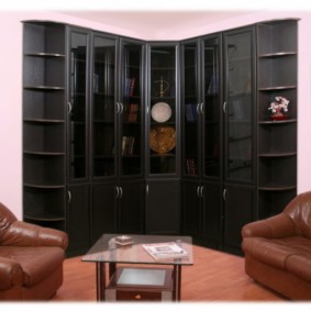 Stylish corner cabinet in black