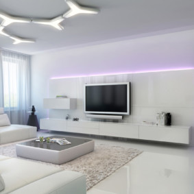 Sala de estar de alta tecnologia brilhante