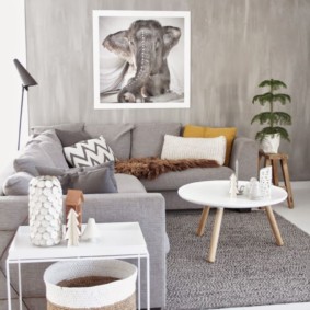 Sofá de esquina con tapizado gris