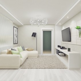 Diseño de una pequeña habitación en blanco.