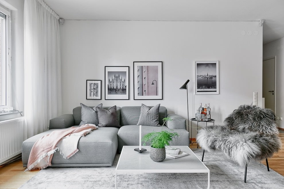 ľahký obývacia izba škandinávsky štýl