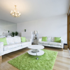 dzīvojamā istaba zaļā dizaina fotoattēlā