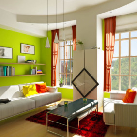 dzīvojamā istaba zaļā krāsā